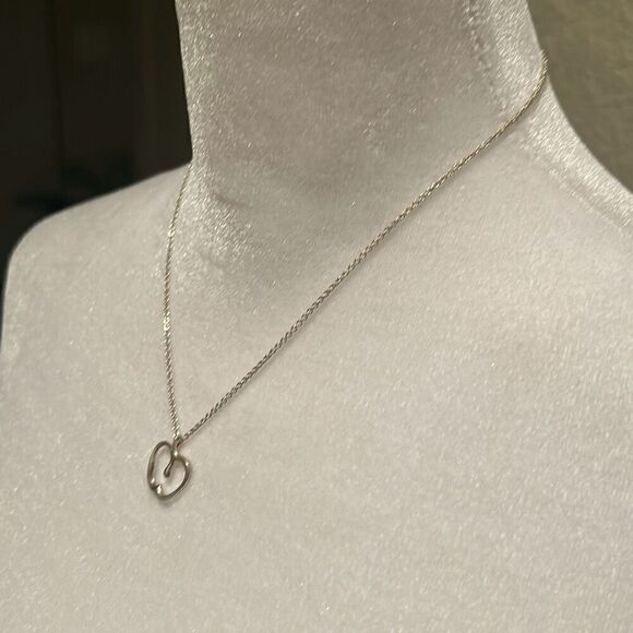 Tiffany & Co Apple Charm Pendant Necklace 16" Silver Chain Luxury Gift Teacher - Picture 4 of 10